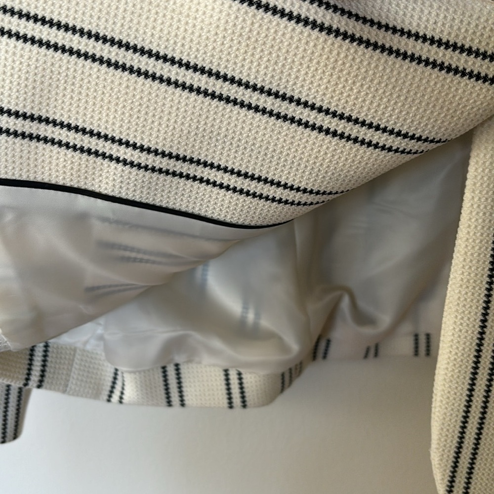 Talbots Lined Jacket White Navy Striped Beautifully Made Sz 6 PERFECT COND - Picture 5 of 9